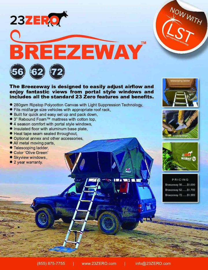 23 Zero Breezeway® 56 - Classic Soft Shell Roof Top Tent