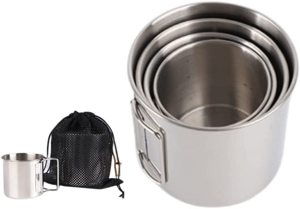 Young Guys of the Universe Camping Coffee Mug Folding Stainless Steel Cup Survival Gear Stainless Steel Cup 4 Piece Set