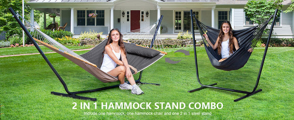 Anow Portable Outdoor Swing Chair Hammock with Stand - 12 Ft.