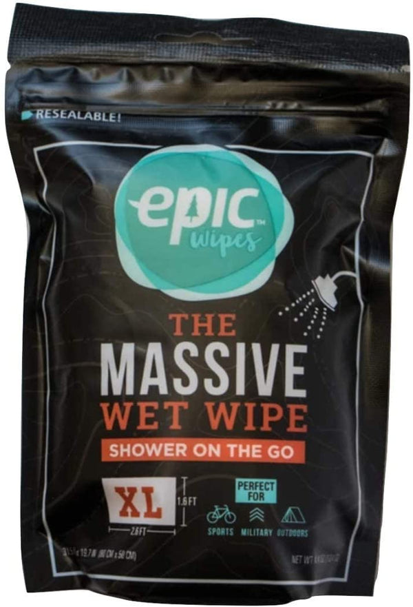 Epic Wipes Biodegradable Residue-free Shower Substitute - 10 pcs. XL