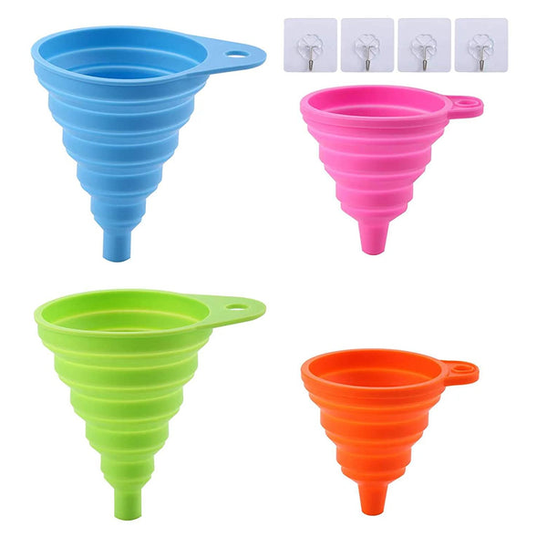 Kitchen Collapsible Silicone Funnels Set of 4