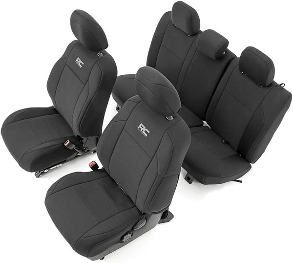 Rough Country Front &amp; Rear Neoprene Seat Covers for Tacoma 2016-2022