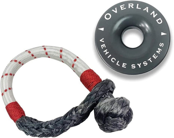 Overland Vehicle Systems Combo Pack Soft Shackle 7/16 &amp; Recovery Ring 4.0 - 41,000 Lbs. Capacity