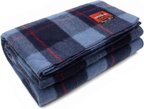 Swiss Link Classic Wool Plaid Washable Blanket -  90 x 62 Inch