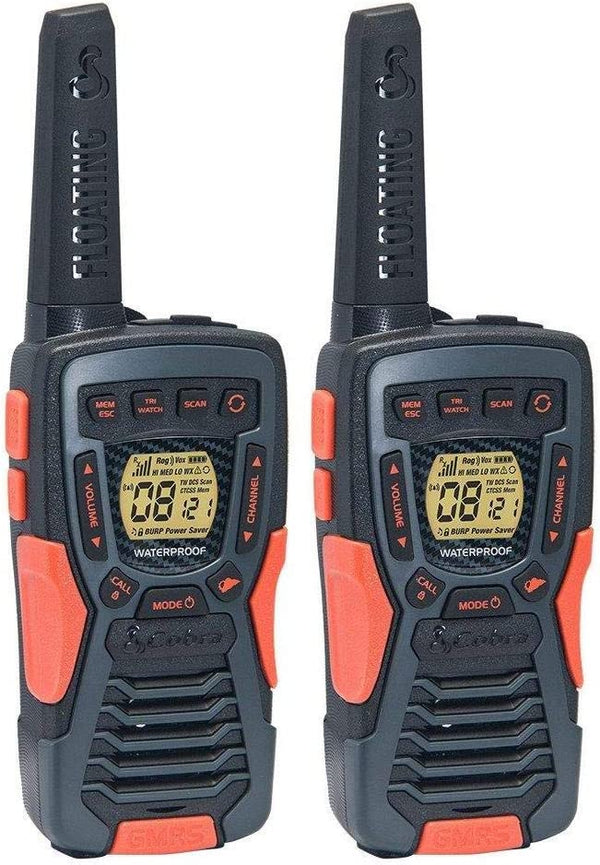 Cobra ACXT1035R 2 Pack Waterproof, Rechargeable, Long Range up to 37-Mile Two Way Radio with NOAA Weather Alert &amp; VOX