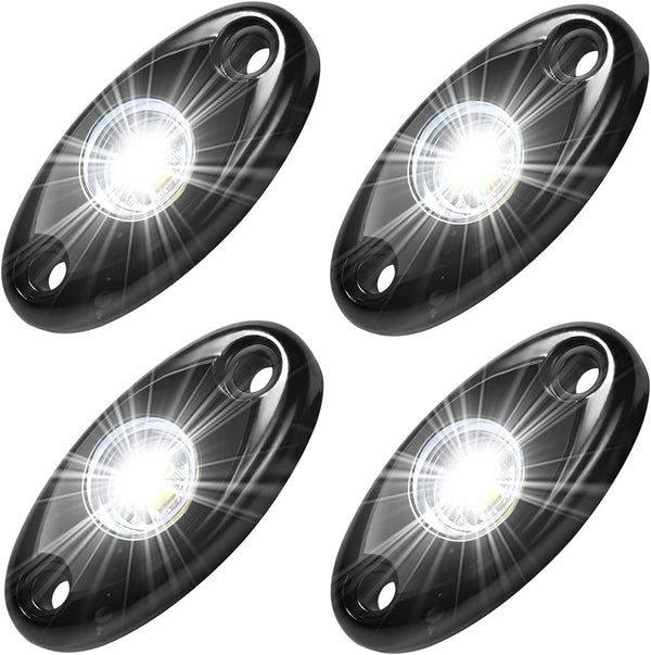 Aukmak 4 Pods LED Rock Light Kit for Jeeps &amp; Off Road Trucks