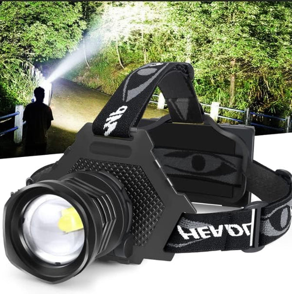 Bud K USB Rechargeable LED Headlamp with 5 Modes - 90000 High Lumens