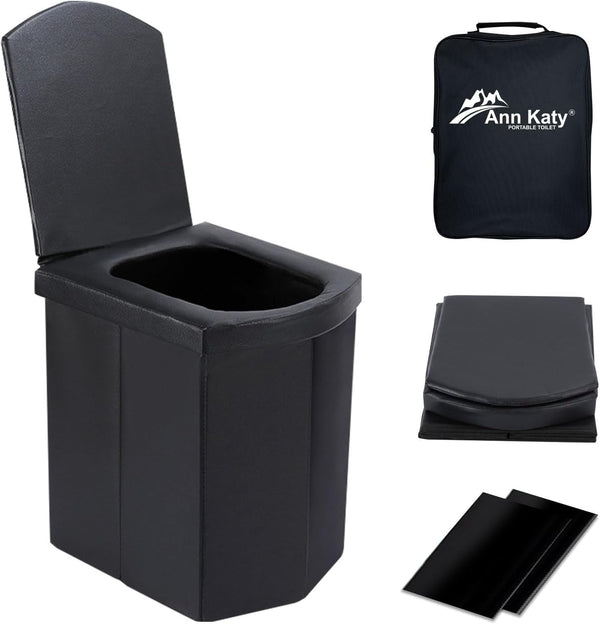 Ann Katy Upgraded XL Portable Camping Tall Toilets with Lid