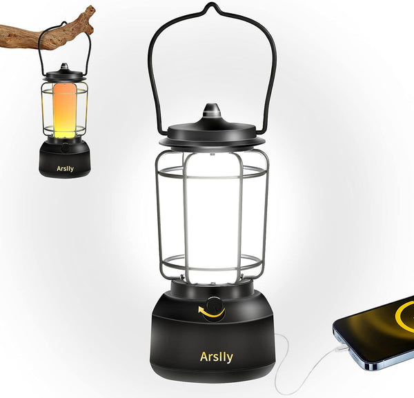 Arslly Rechargeable Hanging LED Electric Camping Lantern