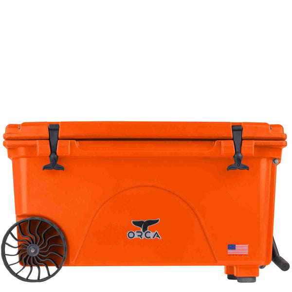 65 Quart Wheeled Cooler Blaze Orange