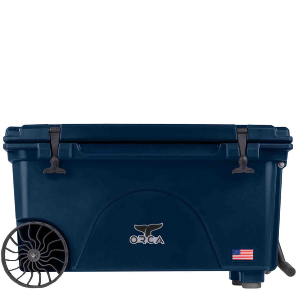 65 Quart Wheeled Cooler Navy