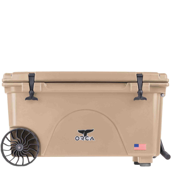 65 Quart Wheeled Cooler Tan