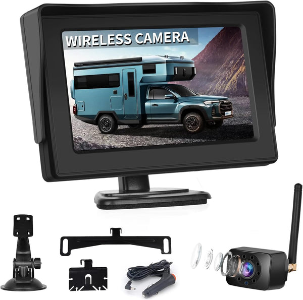 Podofo HD 1080P Waterproof Night Vision Digital Wireless Transmission 4.3-inch Rear View Monitor Kit