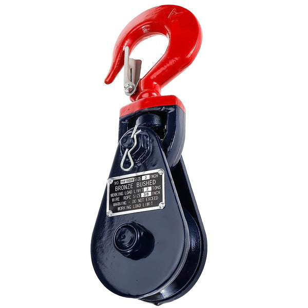 BTSHUB 2 Ton Snatch Block with Swivel Hook and Latch