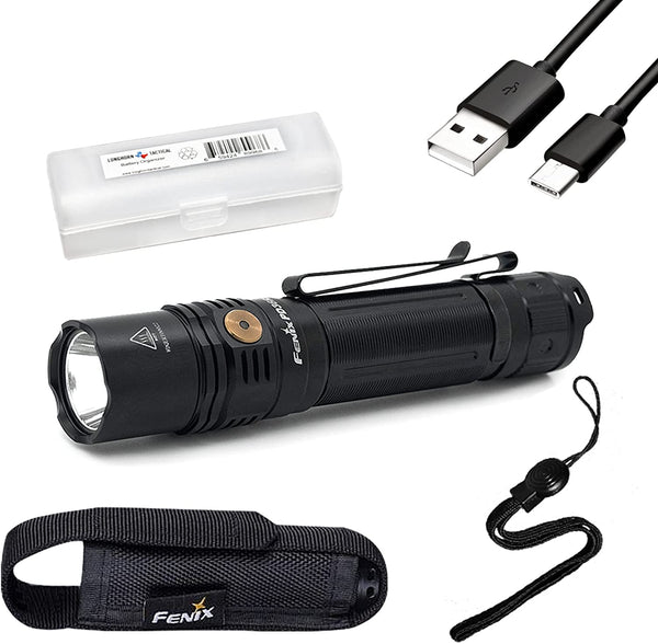 Fenix PD36R Rechargeable Flashlight, 1600 Lumen USB-C Tactical Duty Light with Battery and LumenTac Organizer