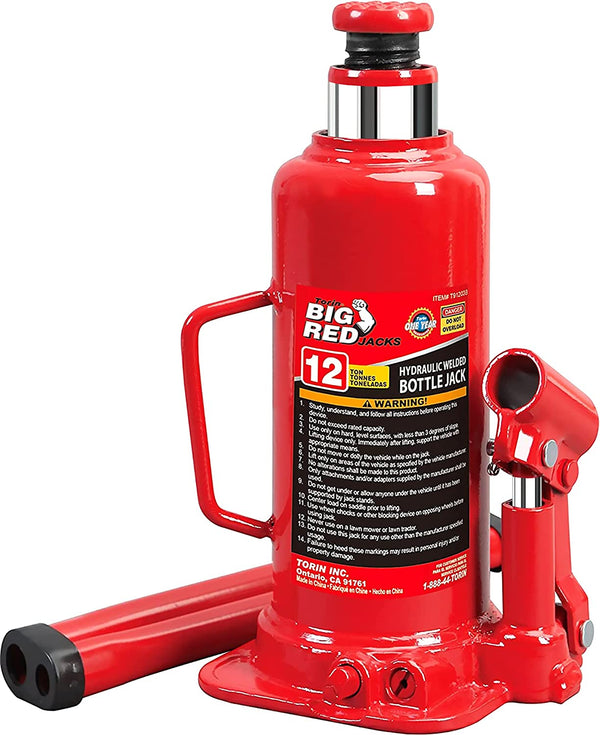 Big Red Hydraulic Welded Bottle Jack - 12 Tons