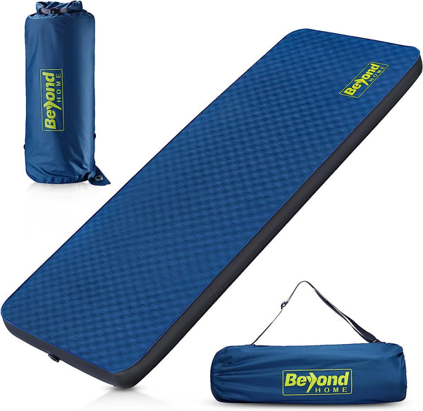 Beyondhome 4 Inch Thick Self Inflating Camping Mattress with Solid Foam and Pump Bag