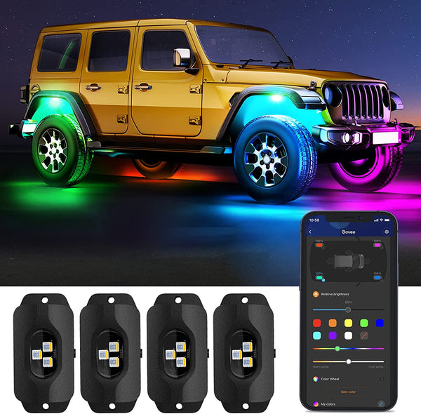 Govee Warm White - 64 Scene Mode Multicolor Rock Lights Kit - App Enabled