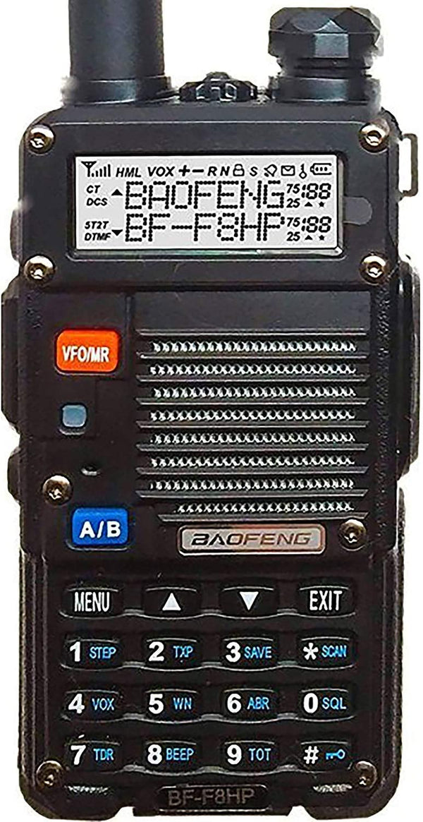 BAOFENG BF-F8HP (UV-5R 3rd Gen) 8-Watt Dual Band Two-Way Radio (136-174MHz VHF &amp; 400-520MHz UHF) Includes Full Kit with Large