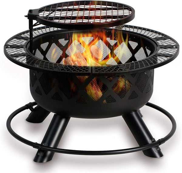 Bali Outdoors Wood Burning Fire Pit with Quick Removable Cooking Grill