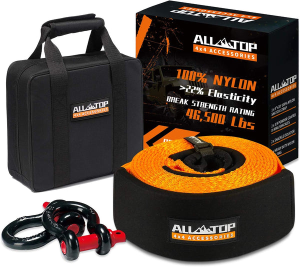 ALL-TOP 4inch x 20ft Extreme Duty Tow Strap Recovery Kit