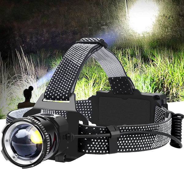 Bud K XHP70 LED USB Rechargeable Waterproof Head Lamp - 90000 High Lumens