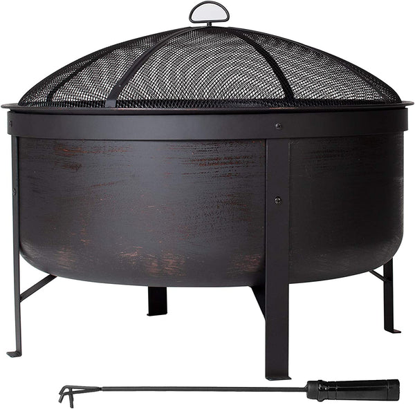 Amazon Portable 30-Inch Basics Deep Bowl Round Fire Pit