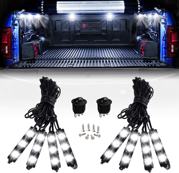 Nilight 8 Pod 24 LED Rock Light Kit - Cargo Truck / Pickup Bed &amp; Off Road Compatible