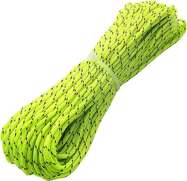 ThreeBulls 1.8mm Fluorescent Reflective Guyline Tent Rope - 65 Feet