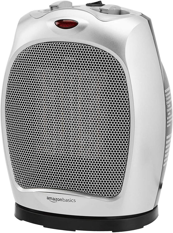 Amazon Basics Oscillating Ceramic Electric Heater with Adjustable Thermostat - 1500 Watts