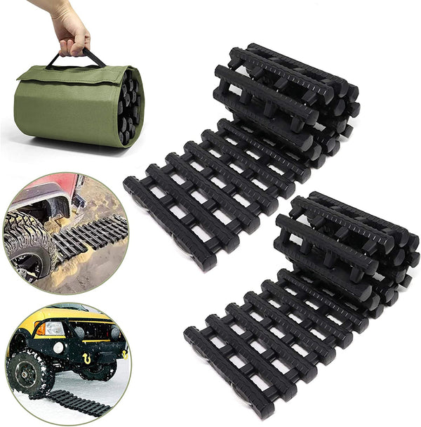 Reliancer 2PC Traction Tracks Mats TPR 31.5" L Tire Recovery Track Pad Roll Car Vehicle Tyre Traction Boards Tire Ladder Track