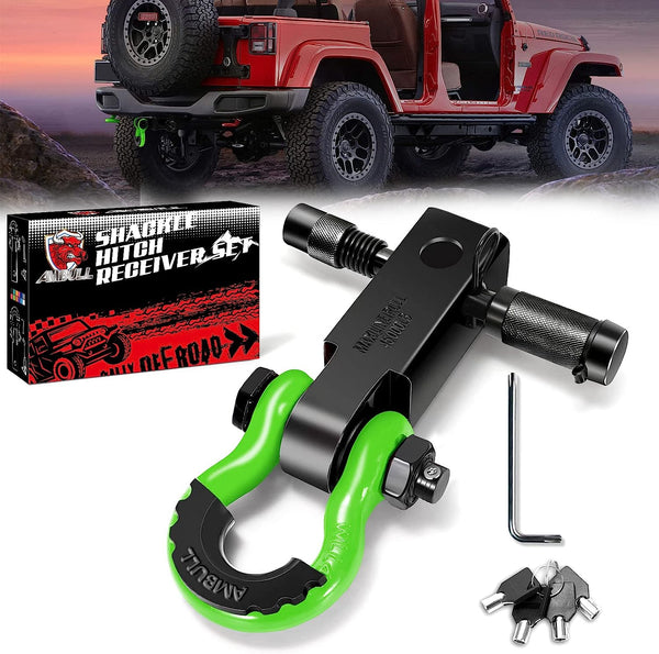 Ambull Upgraded Heavy Duty Solid Shackle Hitch Receiver