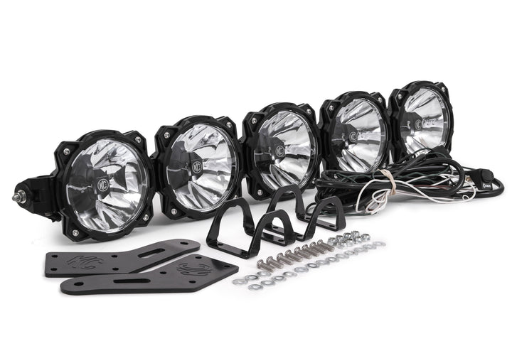 14-18 Polaris RZR 32" 5-Light Curved Light Bar System - 100W Combo Beam - KC Gravity Pro6