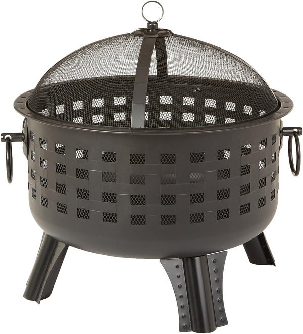 Amazon Basics 23.5 Inch Steel Round Lattice Fire Pit