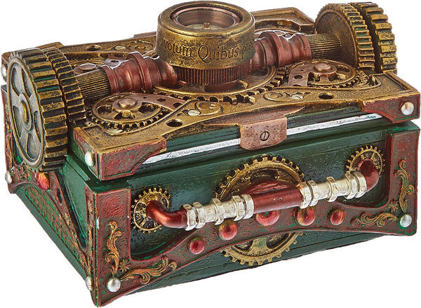 Pacific Trading Steampunk Trinket/Jewelry Box Steam Punk W/Compass