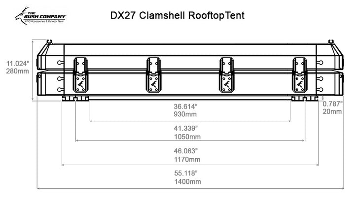 Bush Company DX27 Heavy-Duty Clamshell Roof Top Tent