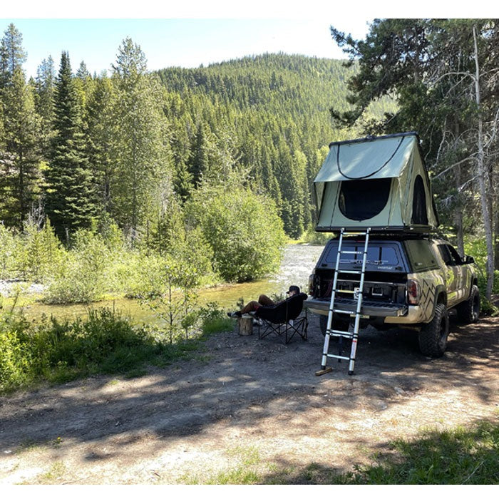 Cap-it Evergreen Wedge Hard Shell Roof Top Tent with Cargo Rails