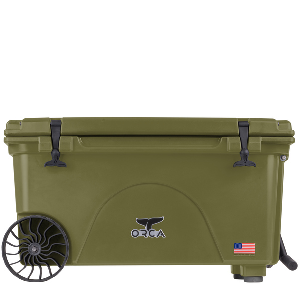 65 Quart Wheeled Cooler Green