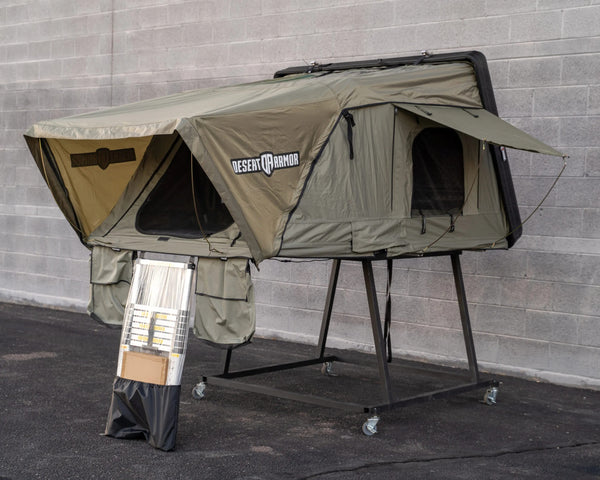 Desert Armor Soldier V2 - Fast Set-up Sleek Style Hard Shell Roof Top Tent