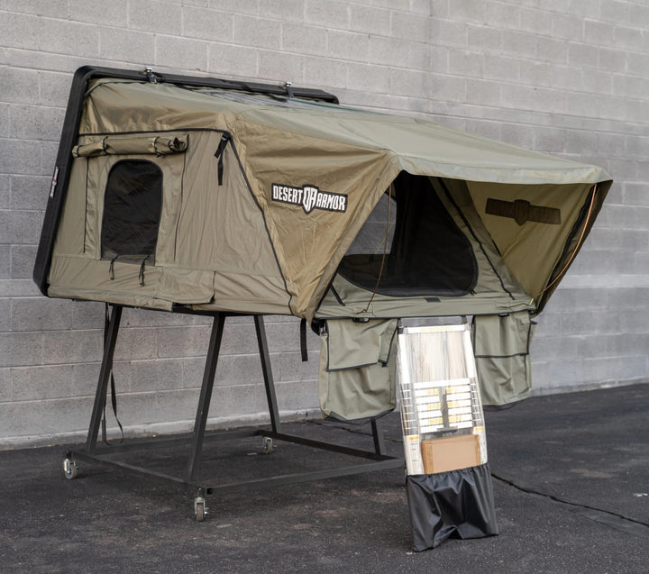 Desert Armor Soldier V2 - Fast Set-up Sleek Style Hard Shell Roof Top Tent