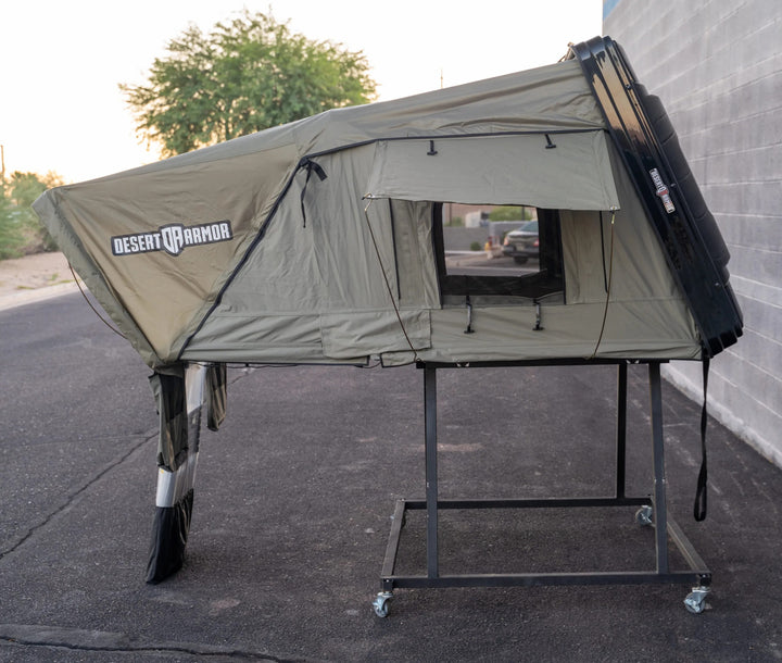 Desert Armor Soldier V2 - Fast Set-up Sleek Style Hard Shell Roof Top Tent