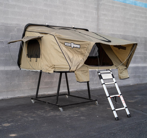 Desert Armor Soldier XL V1 - Fast Set-up Sleek Style Hard Shell Roof Top Tent