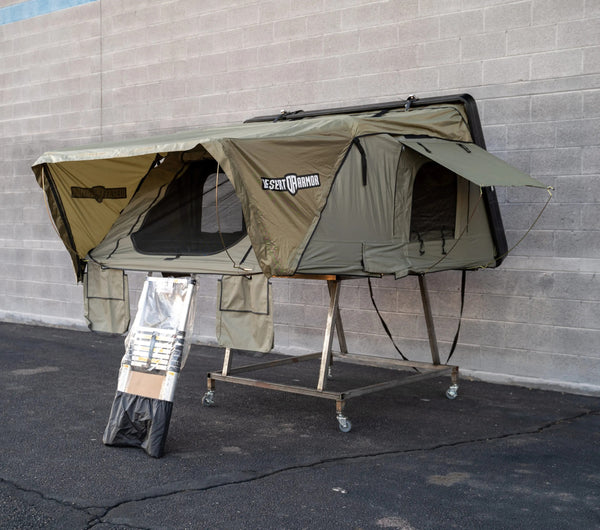 Desert Armor Soldier XL V2 - Fast Set-up Sleek Style Hard Shell Roof Top Tent