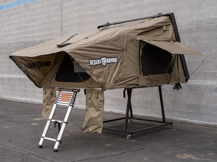 Desert Armor Tank XL - Fast Set-up Sleek Style Hard Shell Roof Top Tent