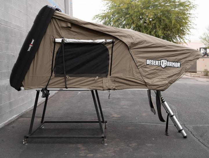 Desert Armor Warrior XL - Fast Set-up Sleek Style Hard Shell Roof Top Tent