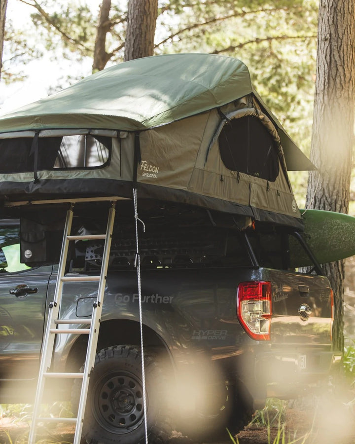 Feldon Shelter Crow's Nest - Extended - Quick Set-up Green Soft Shell Roof Top Tent