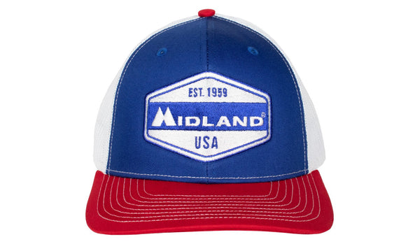 Midland Midland Est. "1959" Crest Hat - Red, White, and Blue