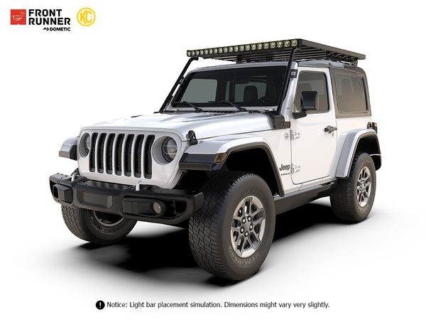 Jeep Wrangler JL 2 Door (2018-2024) Front Runner Roof Rack with KC FLEX Era Light Bar Kit