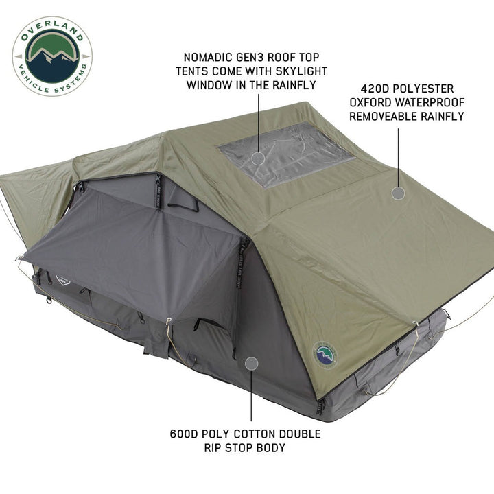 Overland Vehicle Systems Nomadic 2 Standard - Soft Shell Roof Top Tent