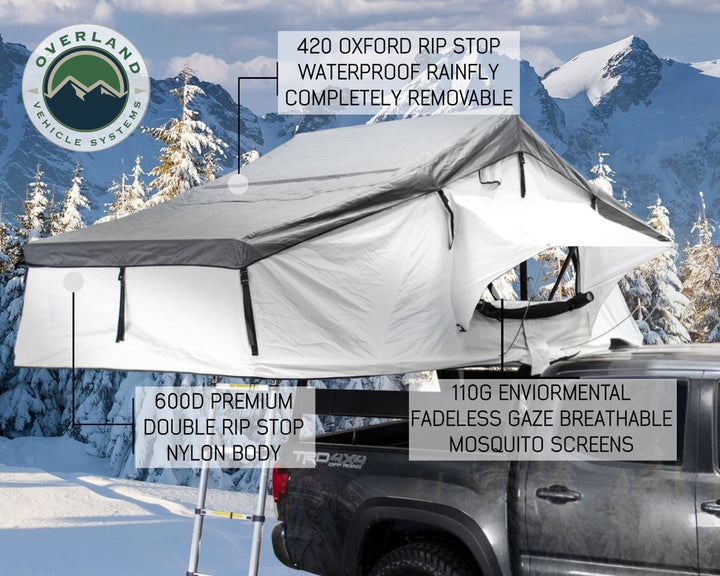 Overland Vehicle Systems Nomadic 3 - Artic White Soft Shell Roof Top Tent